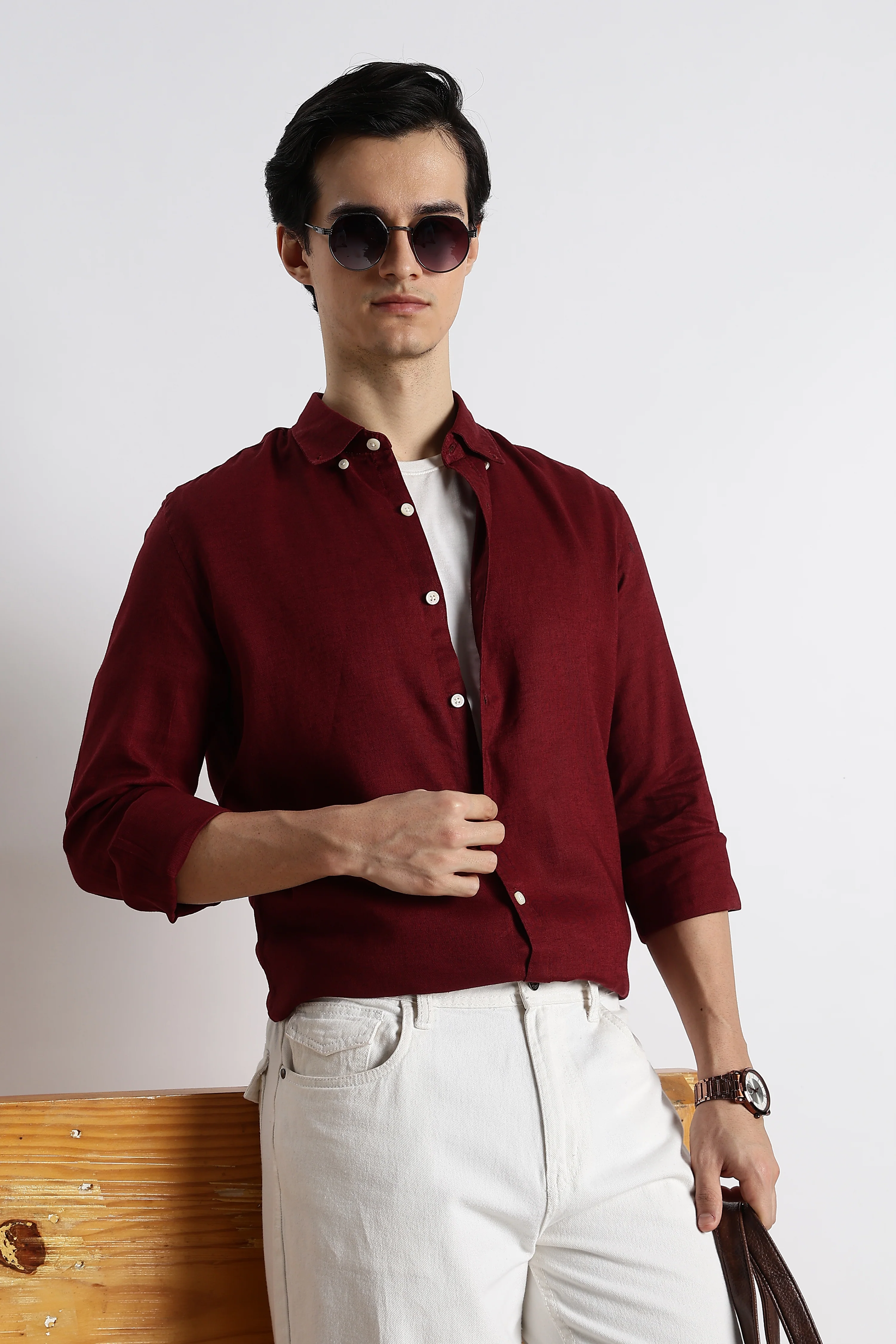 Men Cotton-Linen Shirt - Image 11