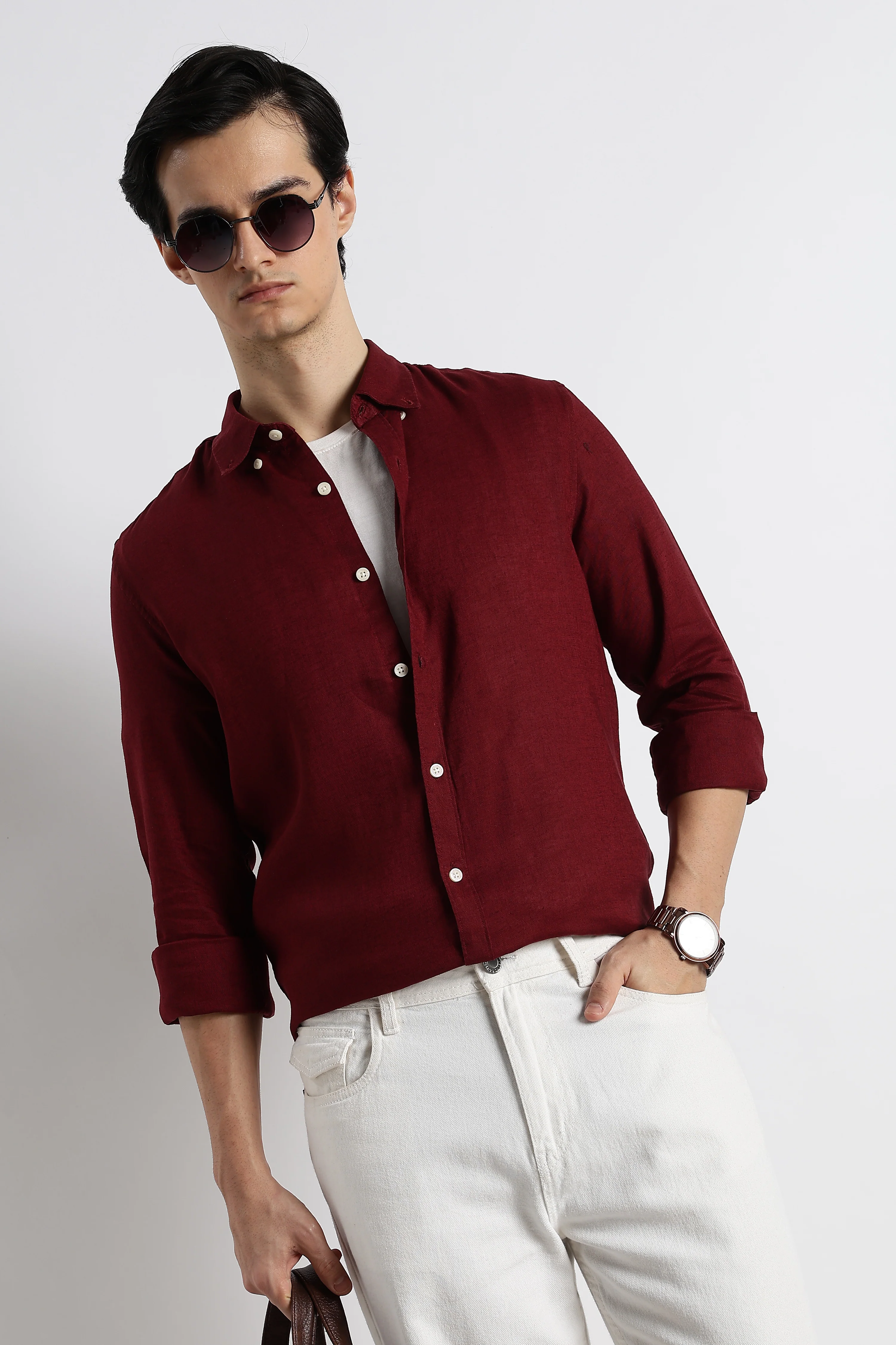 Men Cotton-Linen Shirt - Image 8