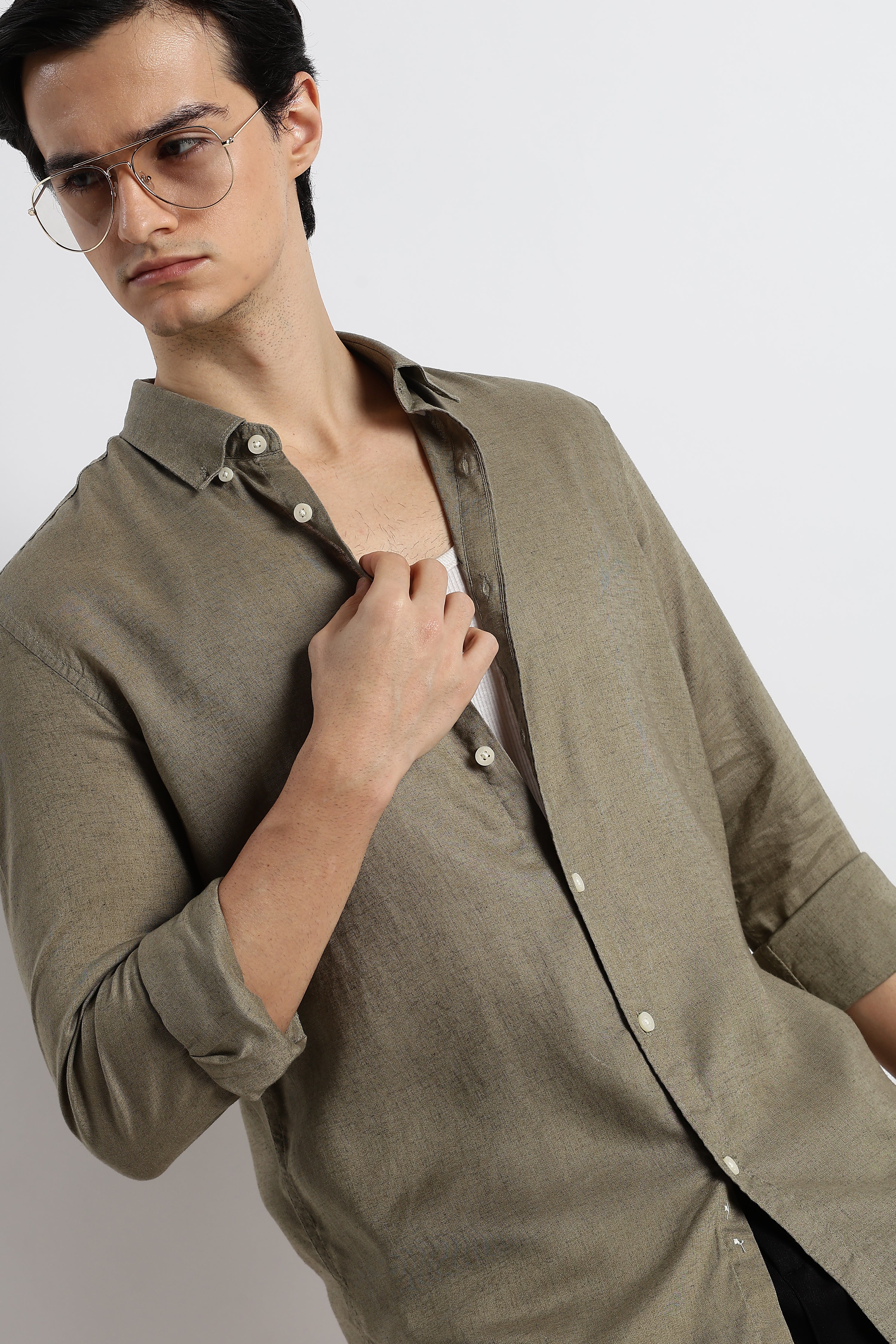 Men Cotton-Linen Shirt - Image 11
