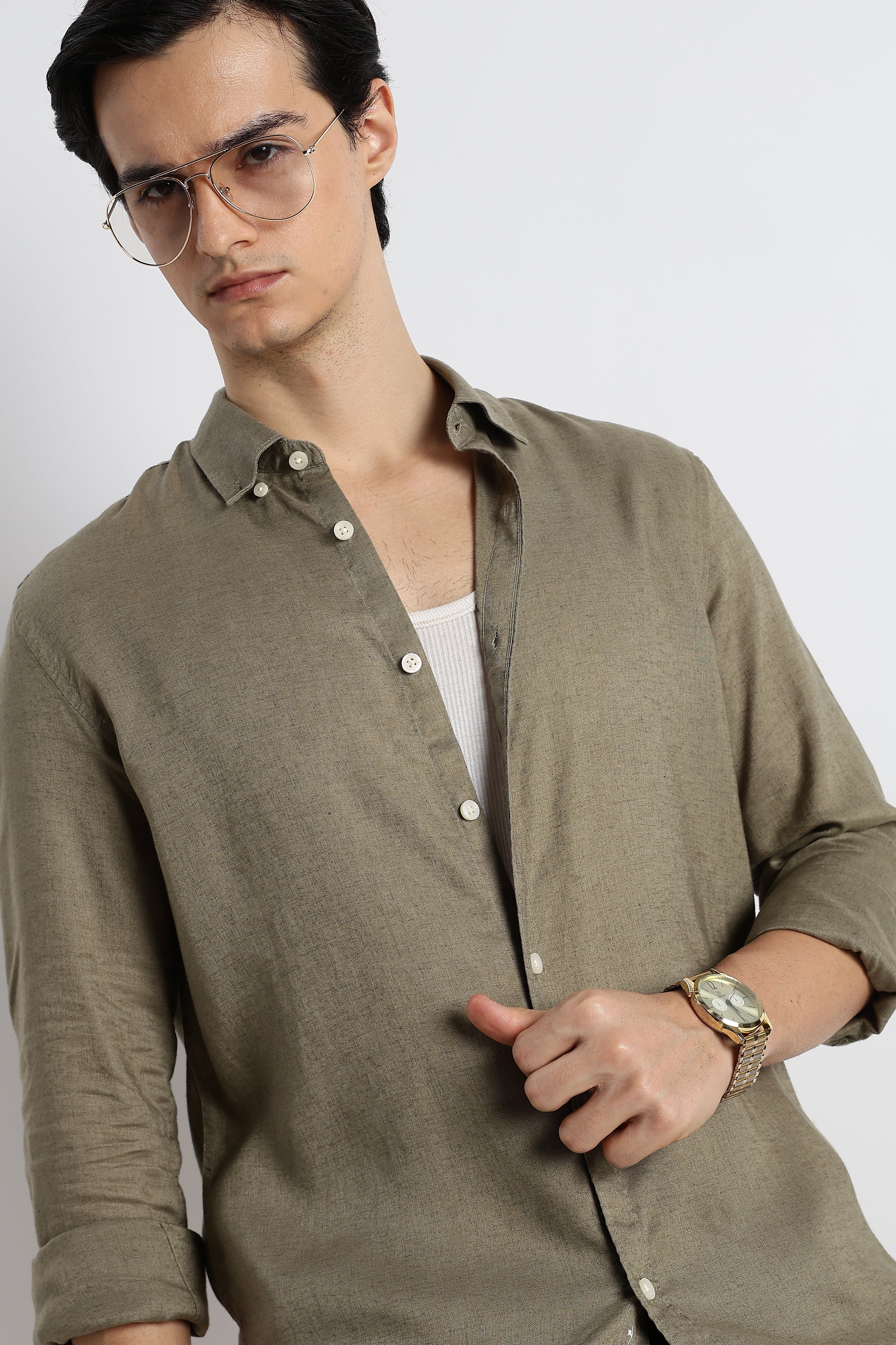 Men Cotton-Linen Shirt - Image 2