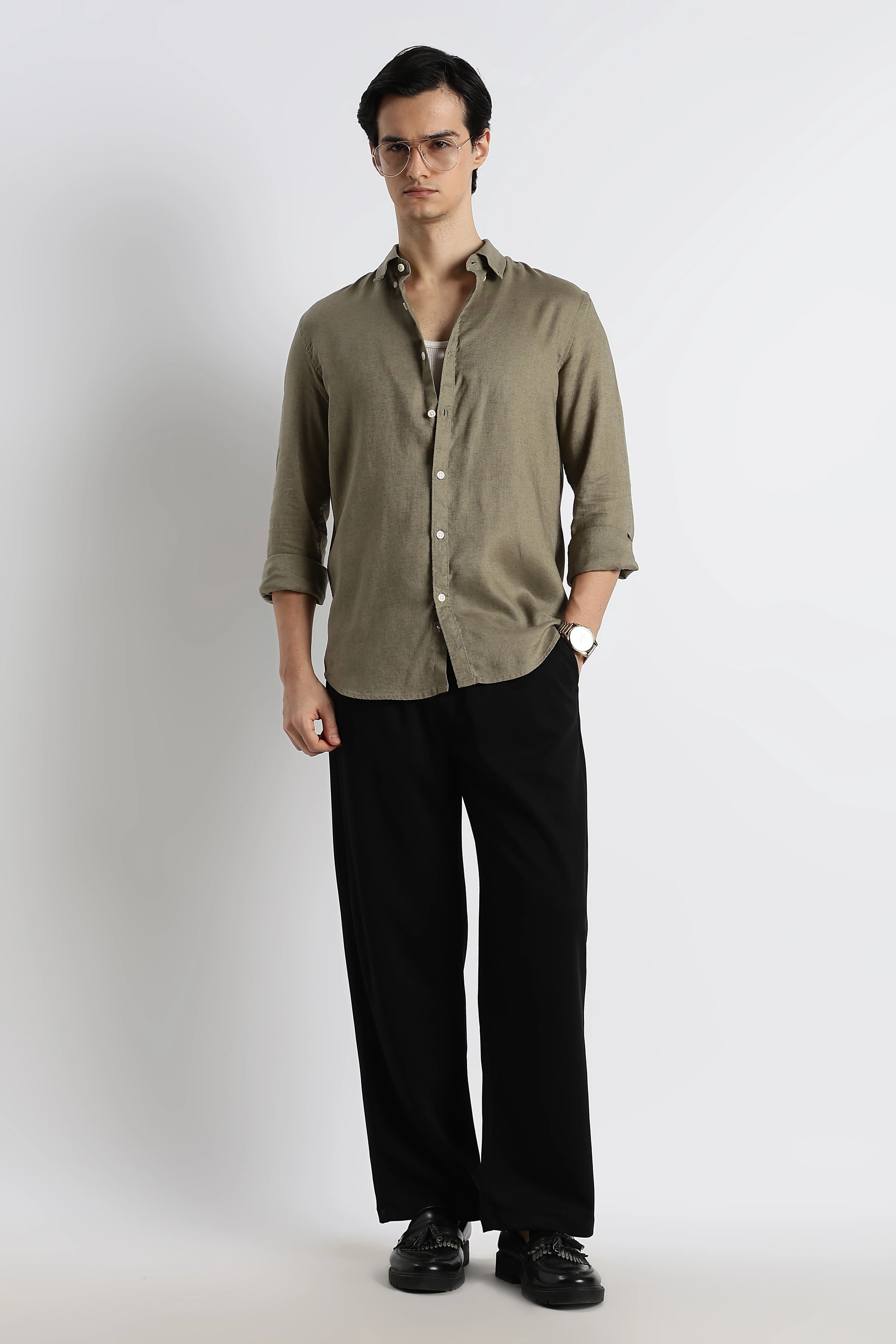Men Cotton-Linen Shirt - Image 8