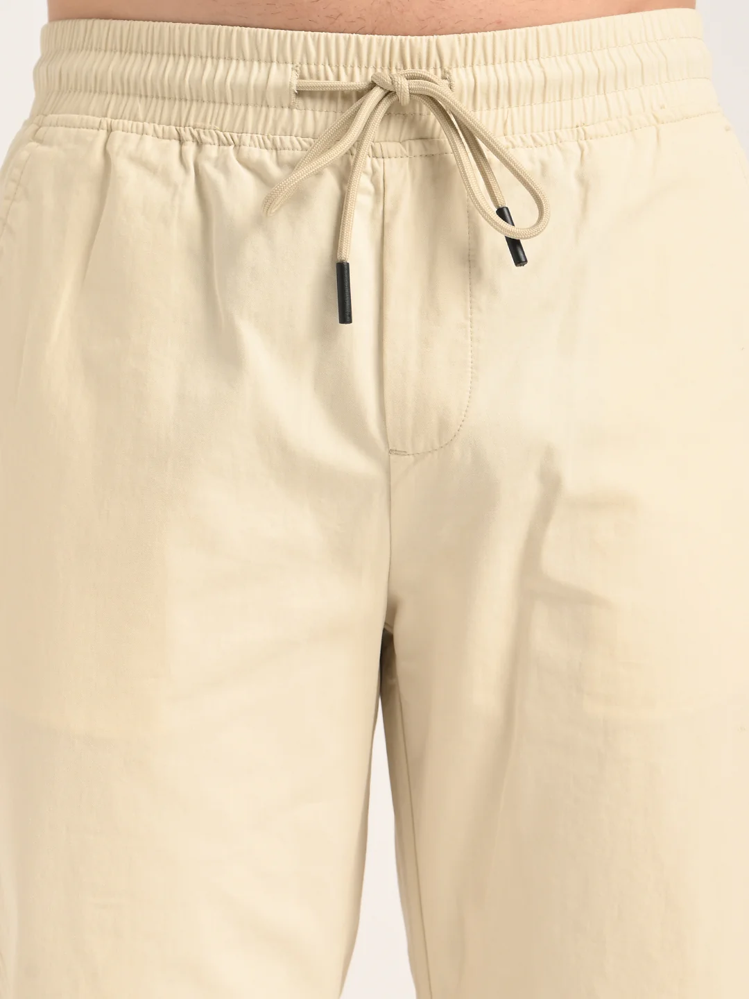Men Cotton Pajama-Style Trousers with Drawcord - Image 6