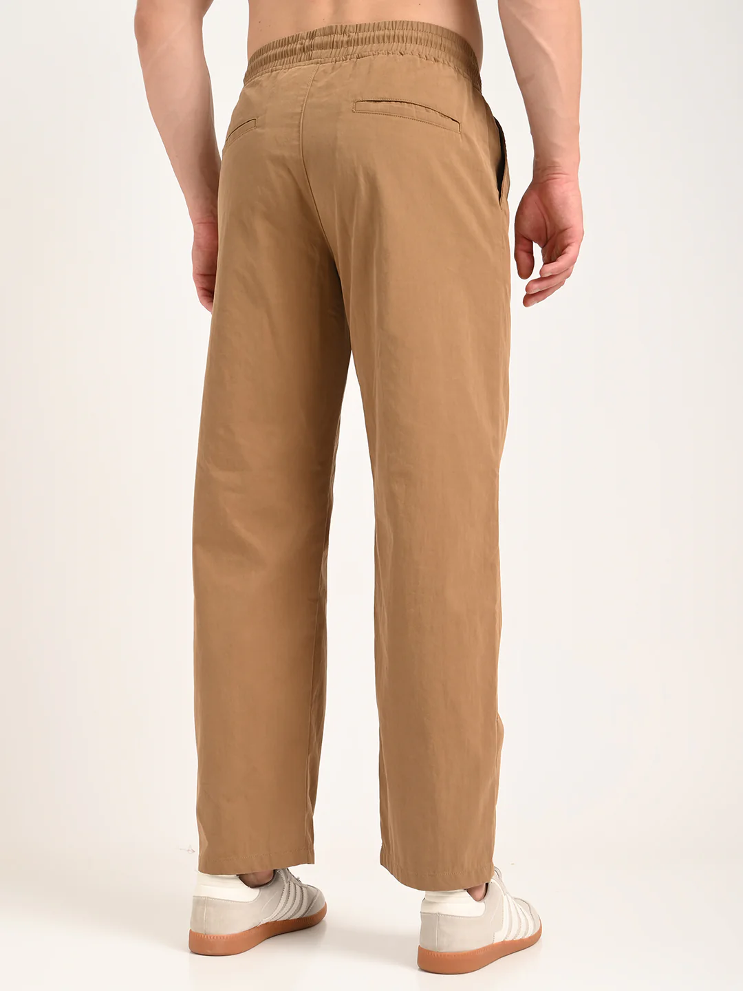 Men Cotton Pajama-Style Trousers with Drawcord - Image 3