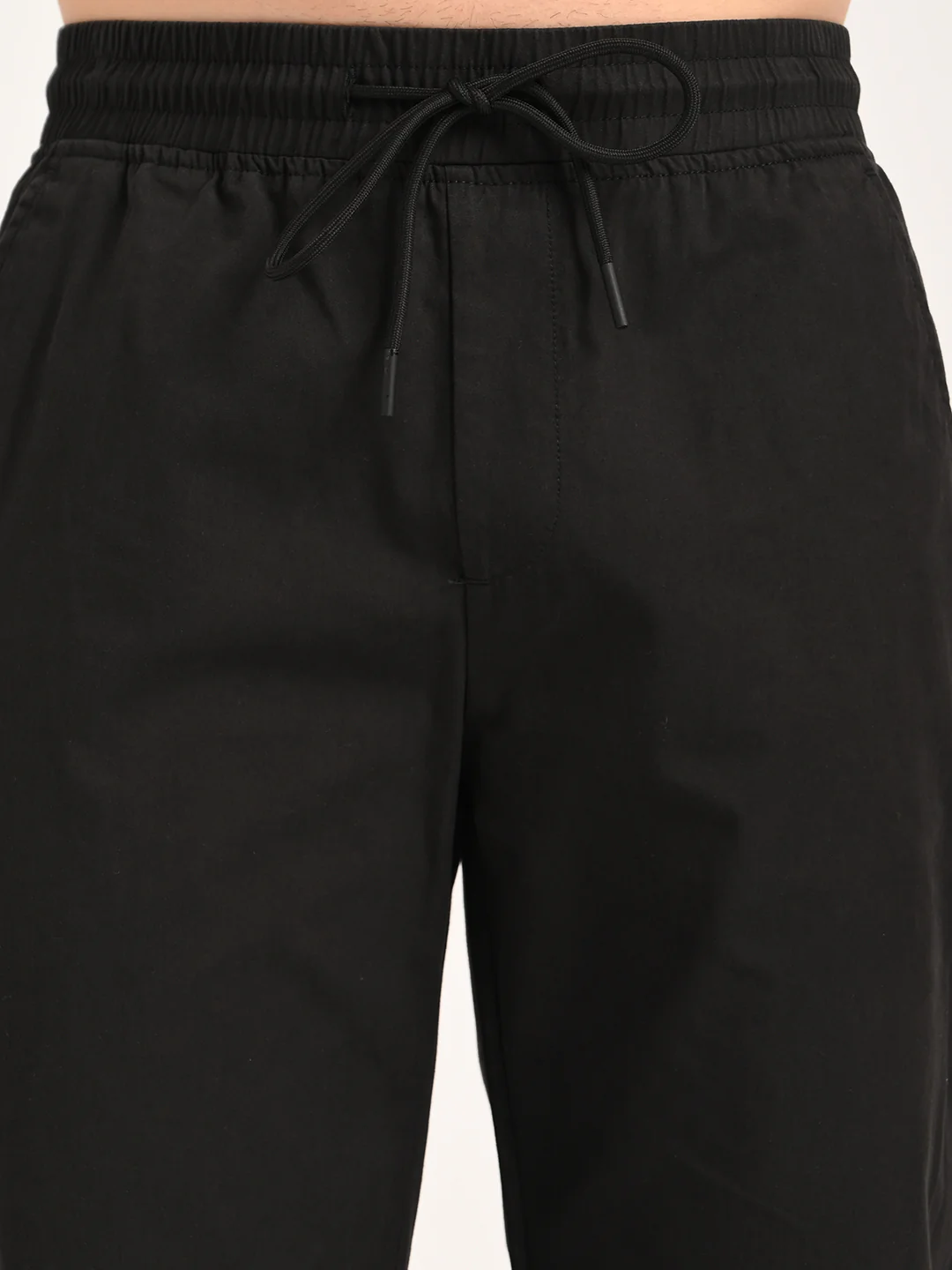 Men Cotton Pajama-Style Trousers with Drawcord - Image 6