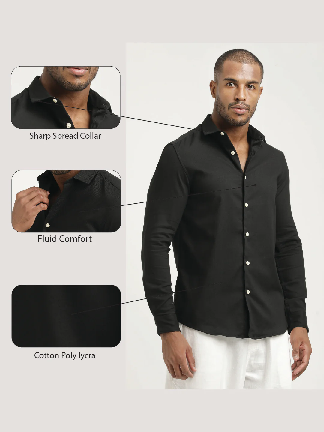 Men Cotton-Poly Lycra Blend Shirt - Image 2
