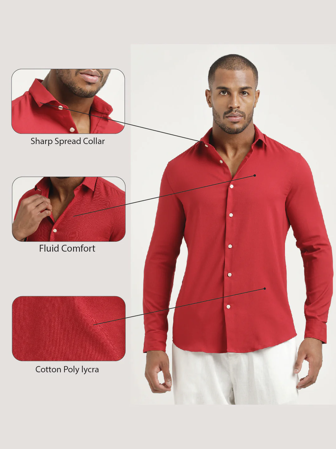 Men Cotton-Poly Lycra Blend Shirt - Image 2