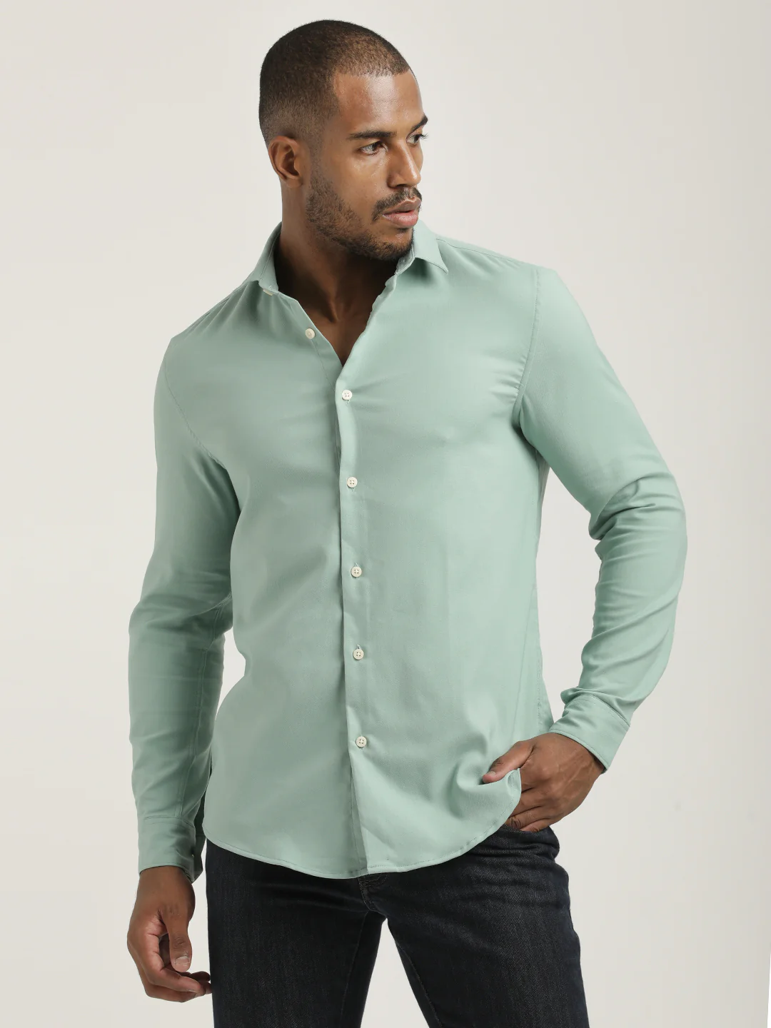 Men Cotton-Poly Lycra Blend Shirt - Image 4