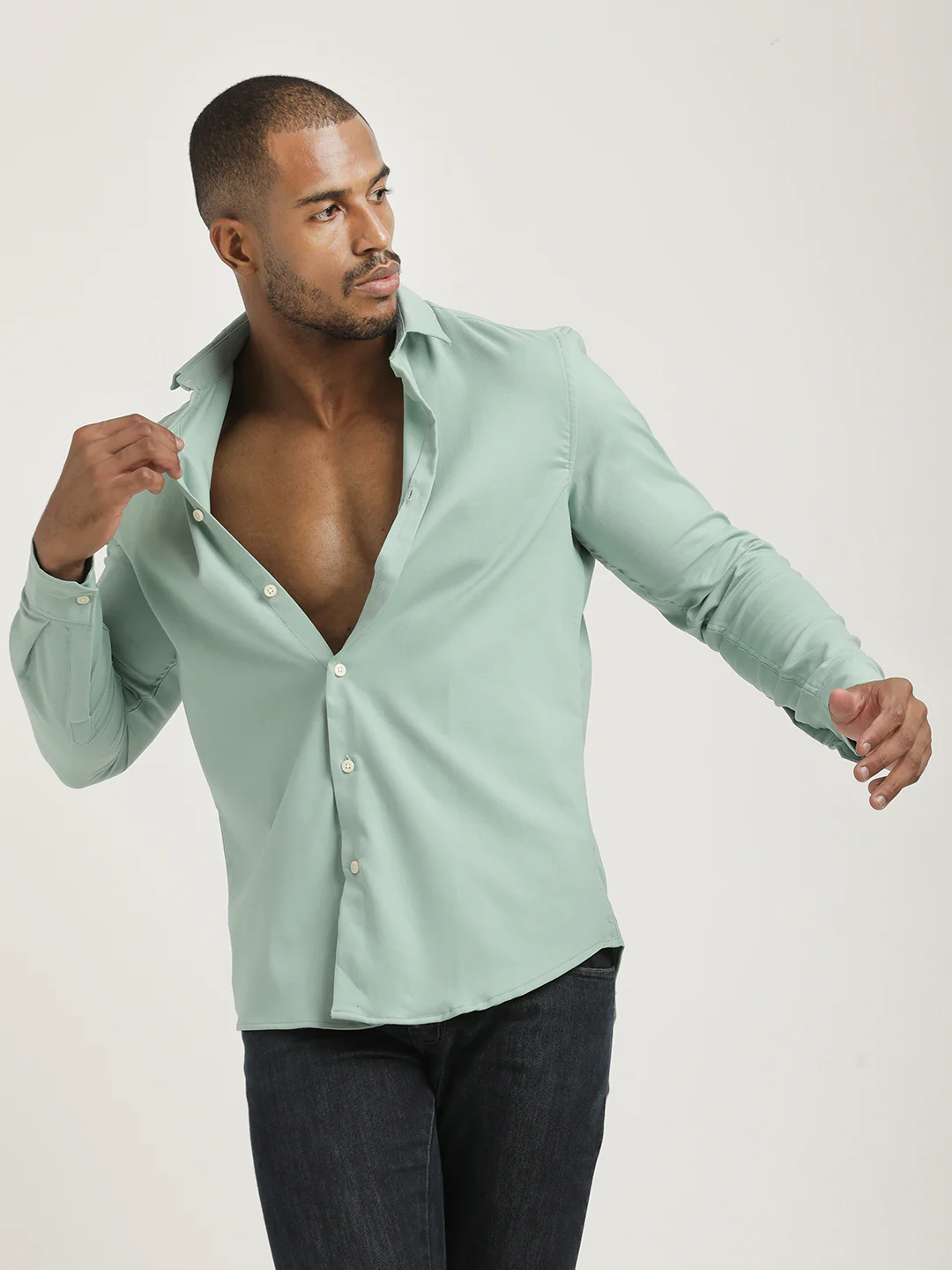 Men Cotton-Poly Lycra Blend Shirt - Image 6