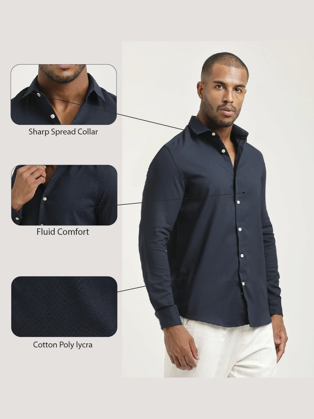 Men Cotton-Poly Lycra Blend Shirt - Image 2