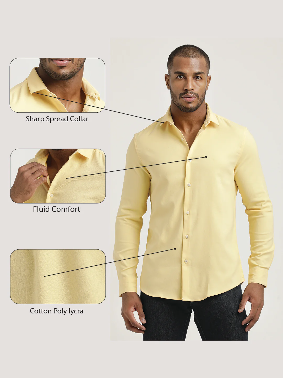 Men Cotton-Poly Lycra Blend Shirt - Image 2