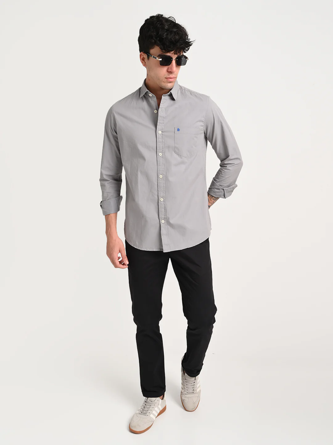 Men Cotton Shirt with Chest Pocket - Image 3