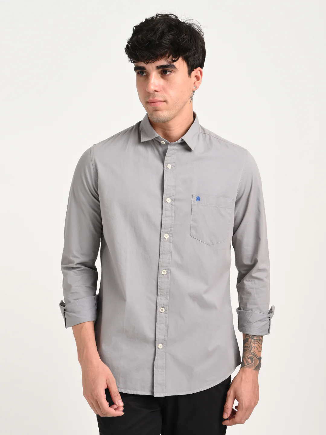 Men Cotton Shirt with Chest Pocket - Image 4