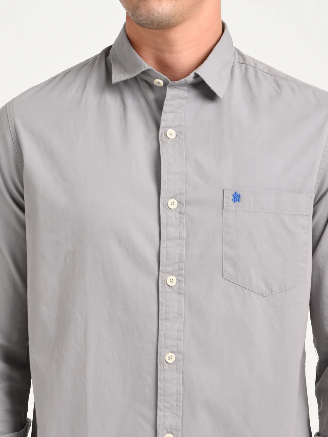 Men Cotton Shirt with Chest Pocket - Image 6