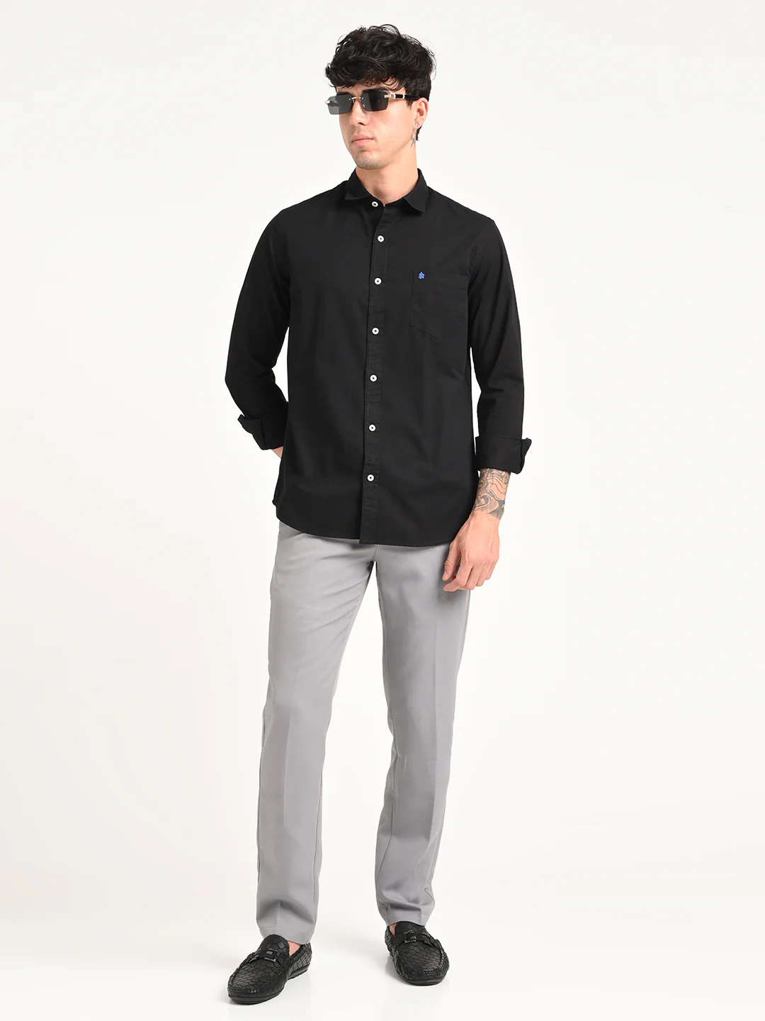 Men Cotton Shirt with Chest Pocket - Image 3
