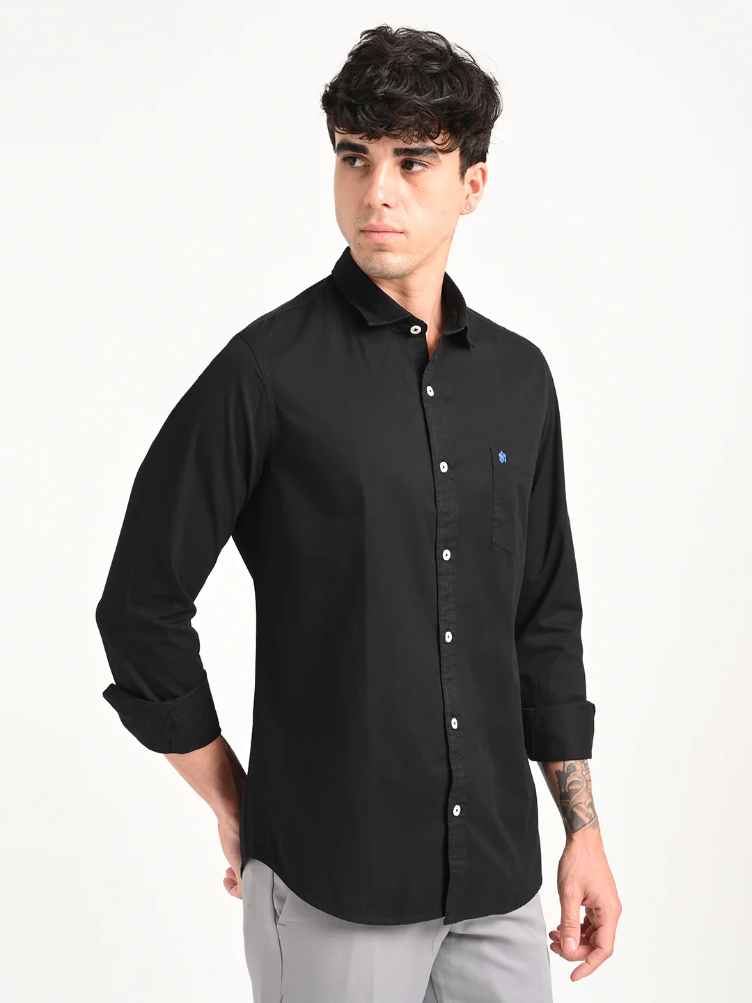 Men Cotton Shirt with Chest Pocket - Image 5