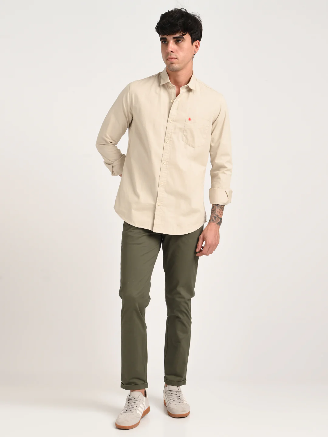 Men Cotton Shirt with Chest Pocket - Image 3