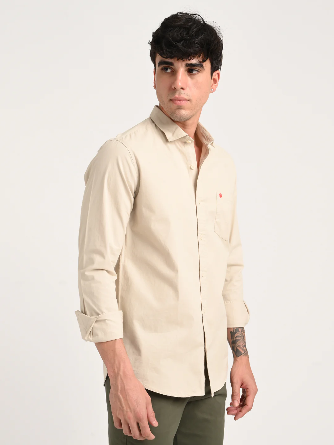 Men Cotton Shirt with Chest Pocket - Image 5