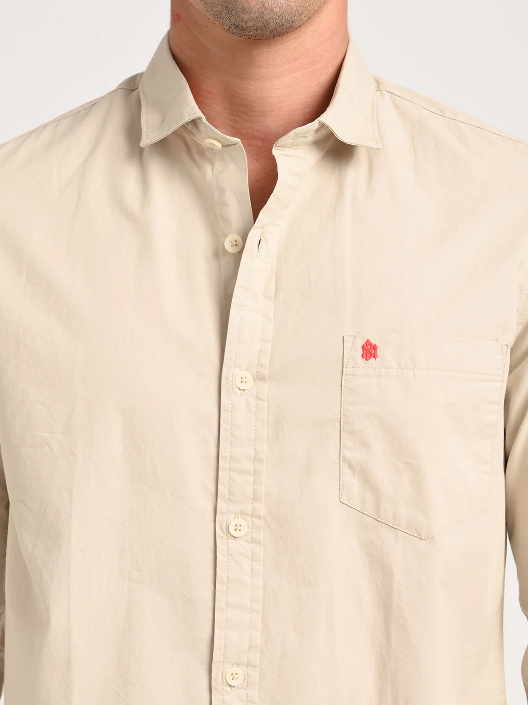 Men Cotton Shirt with Chest Pocket - Image 6