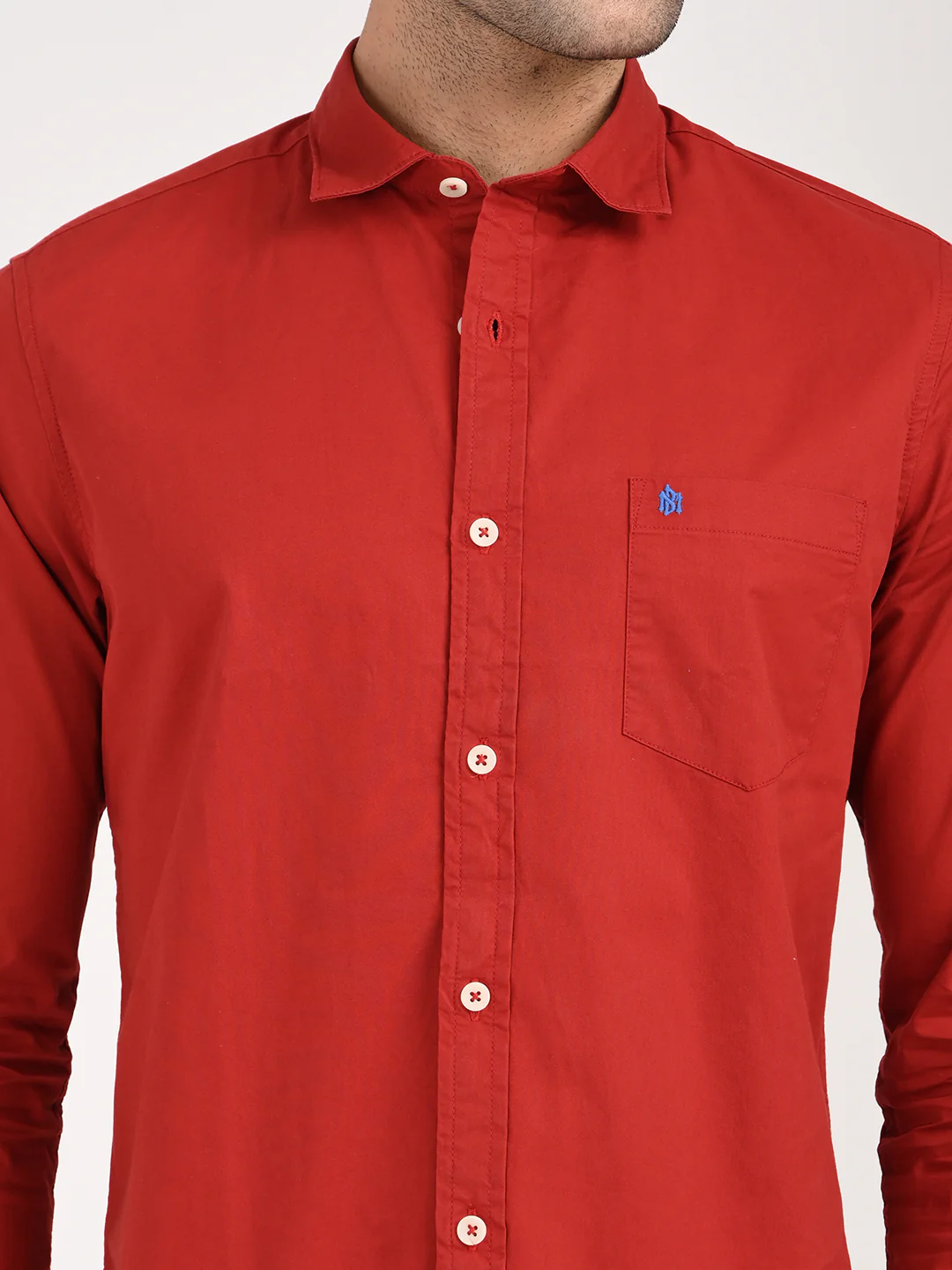 Men Cotton Shirt with Chest Pocket - Image 6