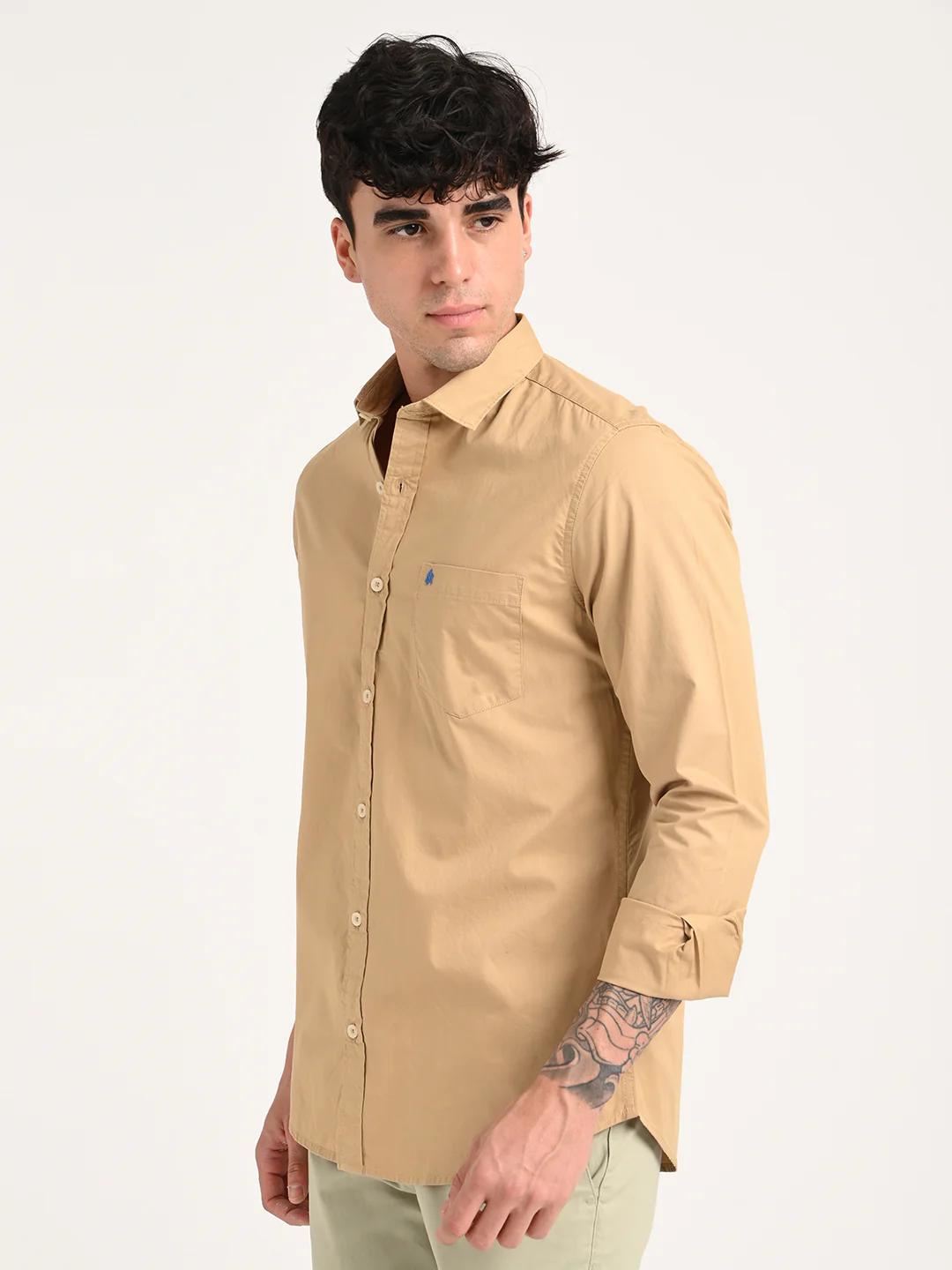 Men Cotton Shirt with Chest Pocket - Image 4