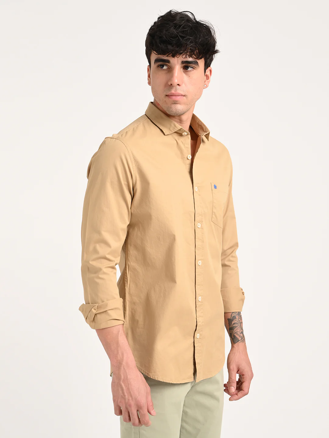 Men Cotton Shirt with Chest Pocket - Image 5