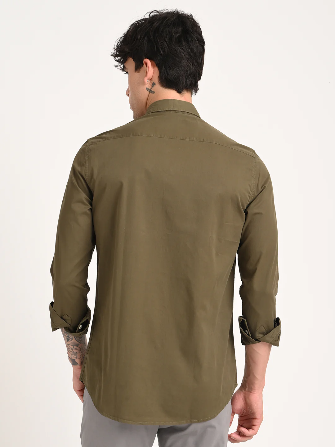 Men Cotton Shirt with Chest Pocket - Image 2