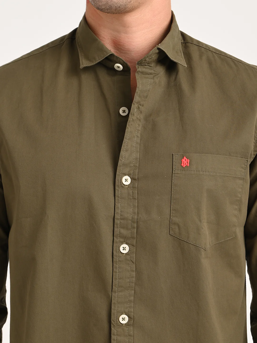 Men Cotton Shirt with Chest Pocket - Image 6