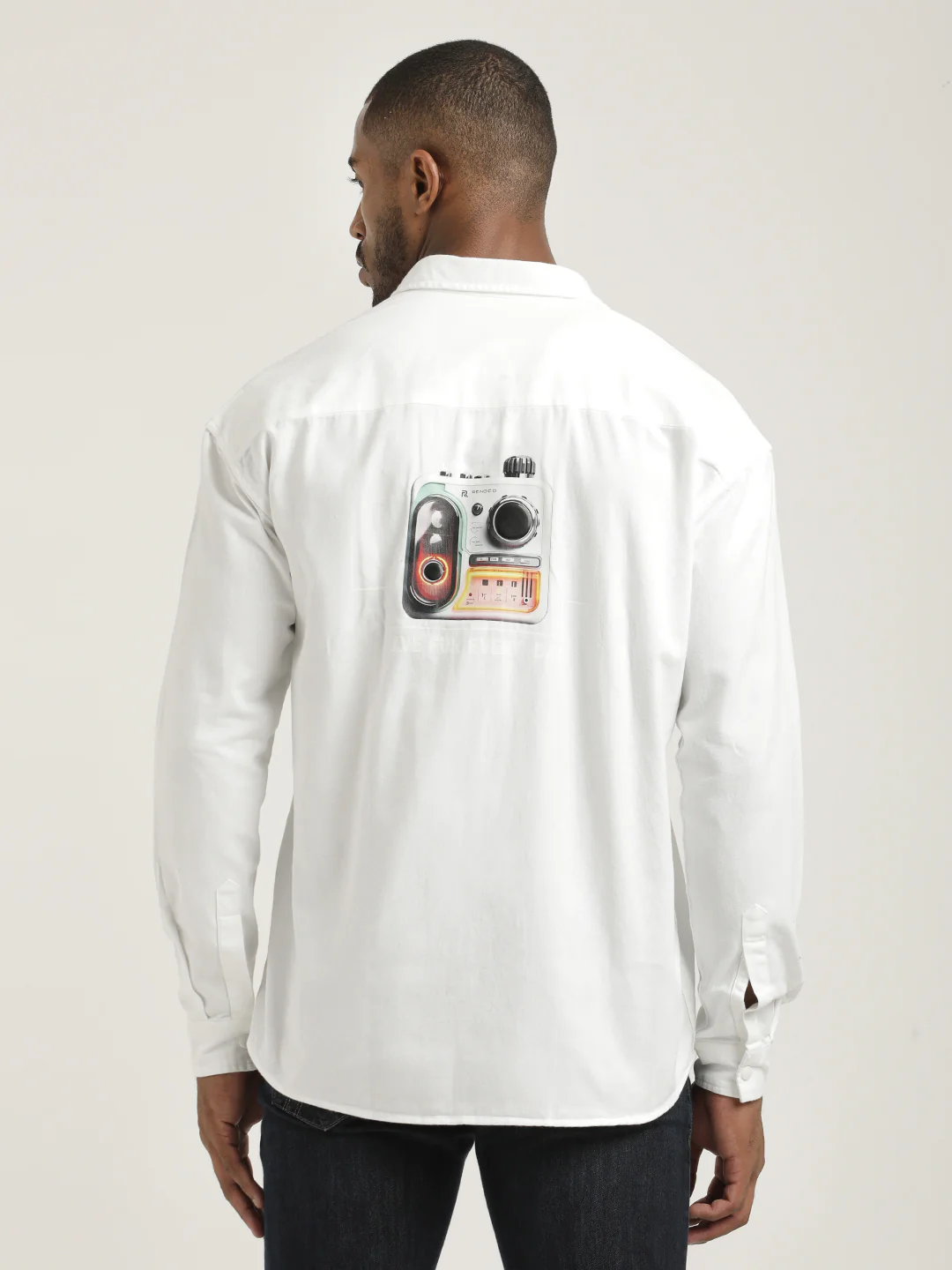 Men Cotton Shirt with Double Pockets - Image 3