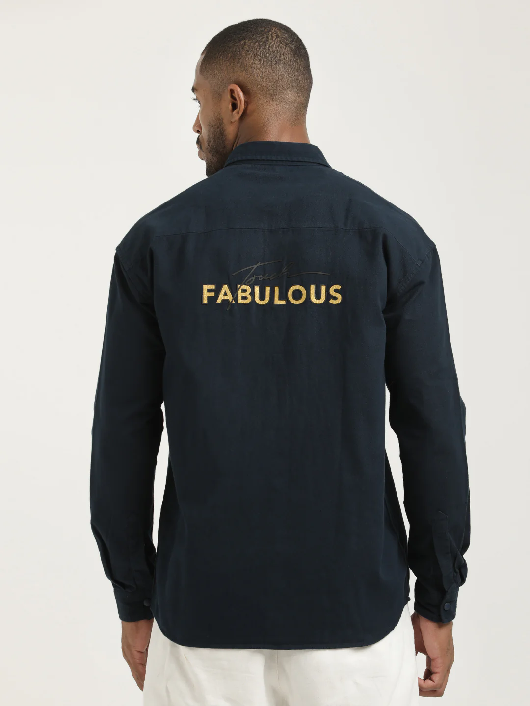 Men Cotton Shirt with Double Pockets - Image 3