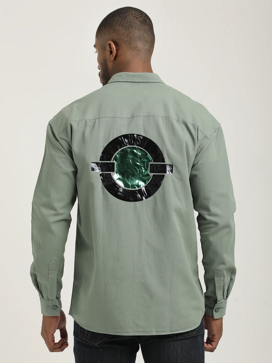 Men Cotton Shirt with Double Pockets - Image 3