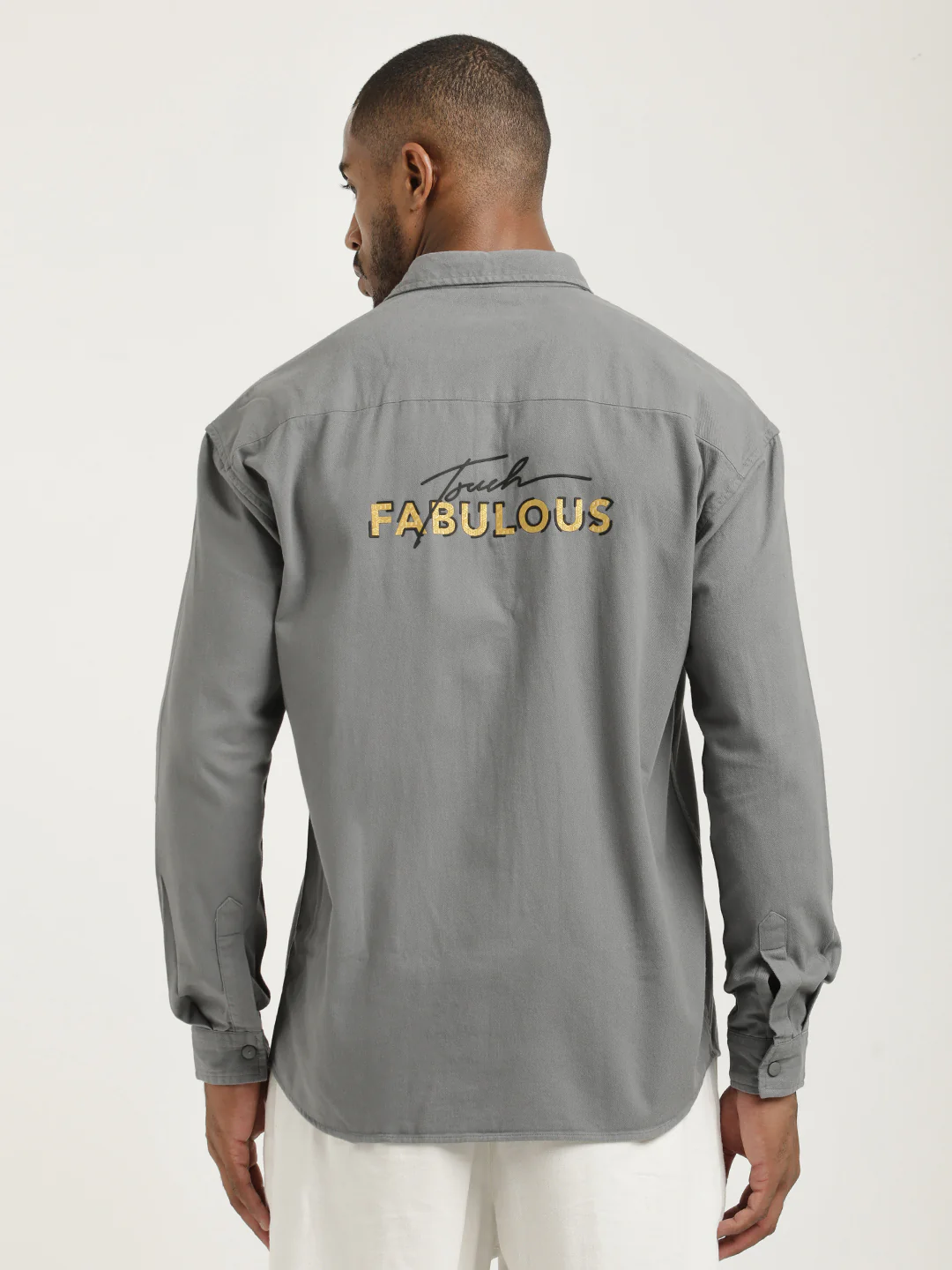 Men Cotton Shirt with Double Pockets - Image 3