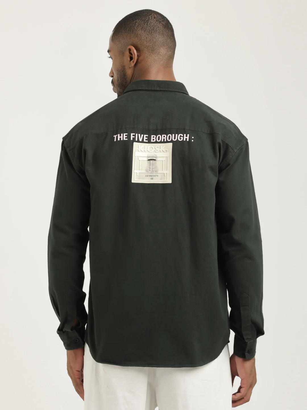 Men Cotton Shirt with Graphic Stickers - Image 3