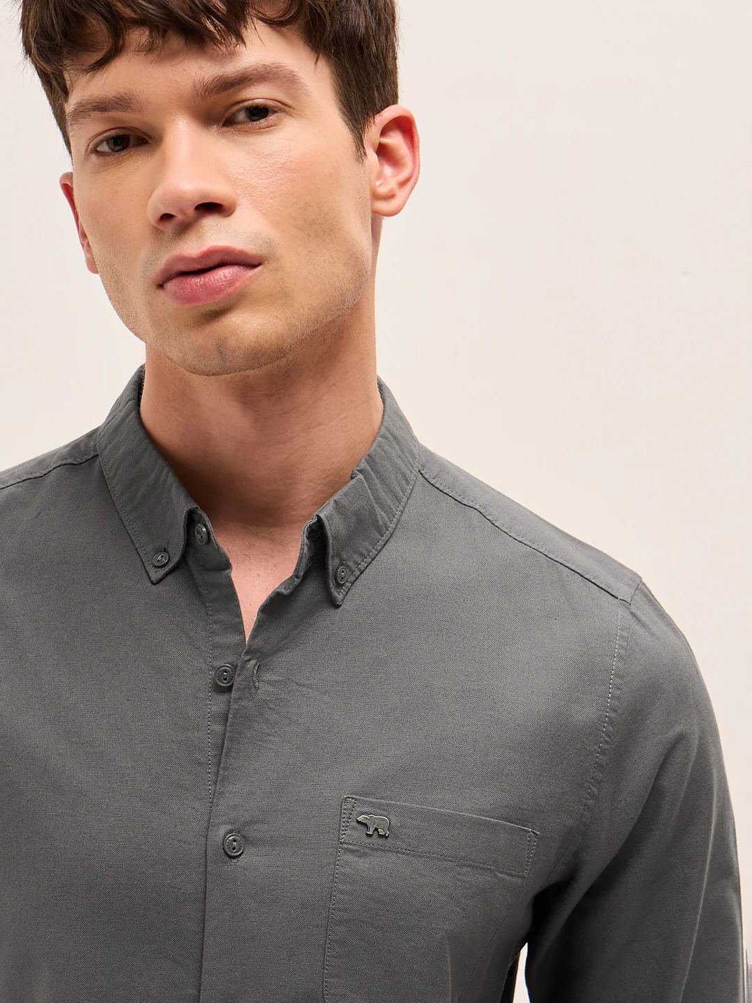 Men Cotton Solid Casual Shirt - Image 5