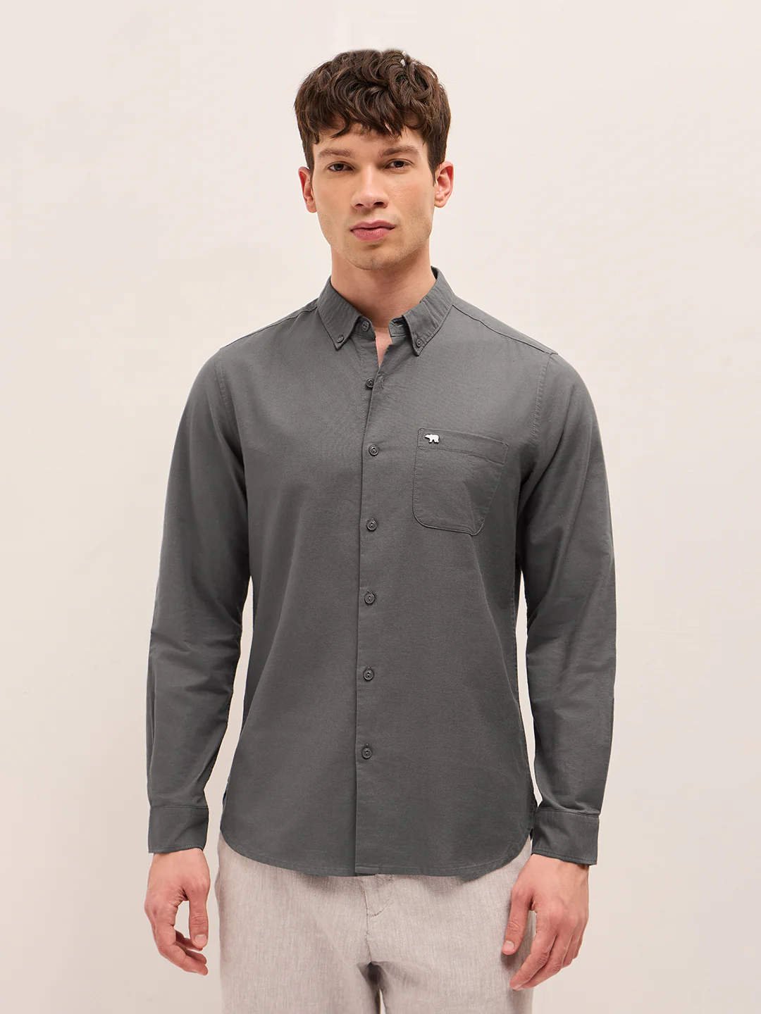 Men Cotton Solid Casual Shirt - Image 6