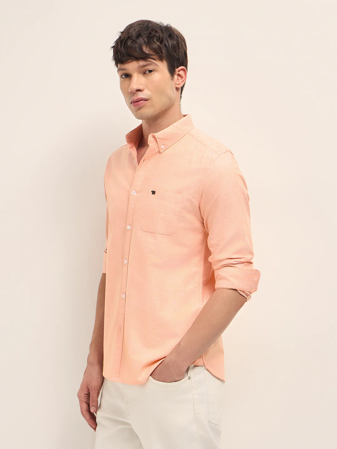 Men Cotton Solid Casual Shirt - Image 3