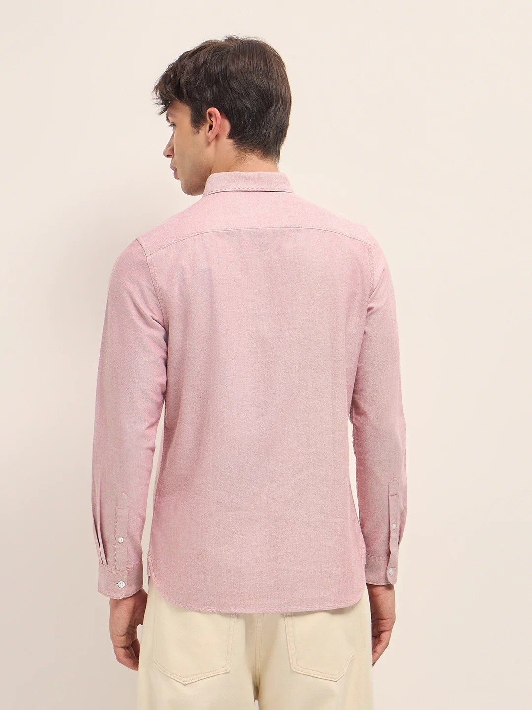 Men Cotton Solid Casual Shirt - Image 2