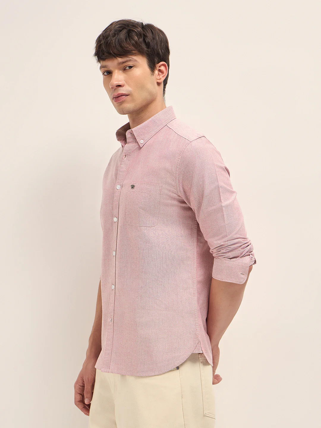 Men Cotton Solid Casual Shirt - Image 3
