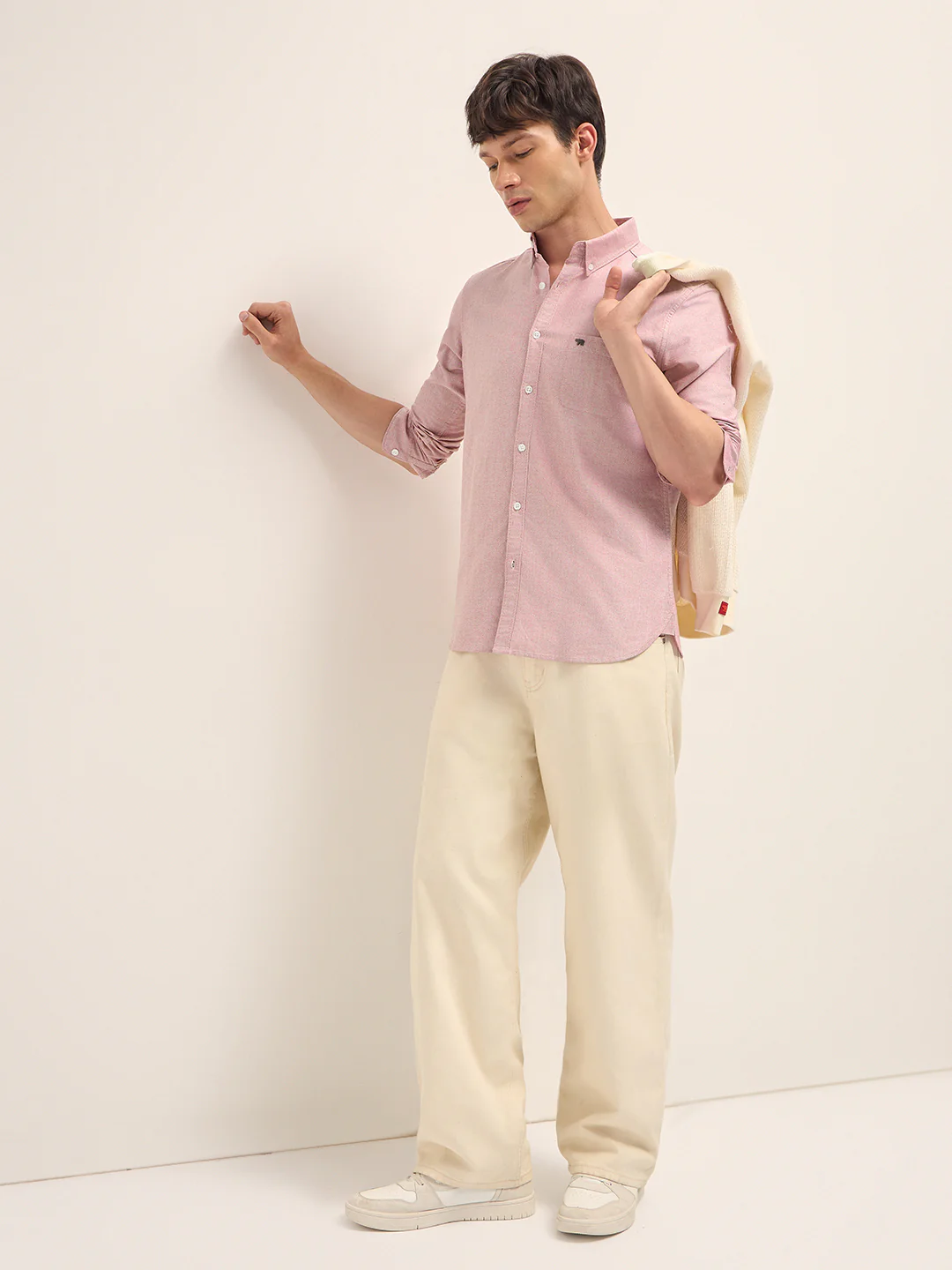 Men Cotton Solid Casual Shirt - Image 4