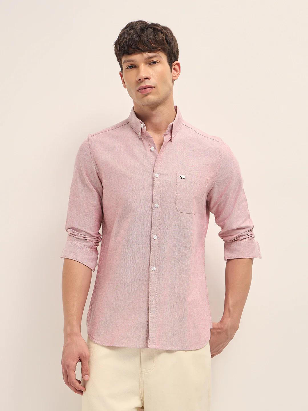 Men Cotton Solid Casual Shirt - Image 6