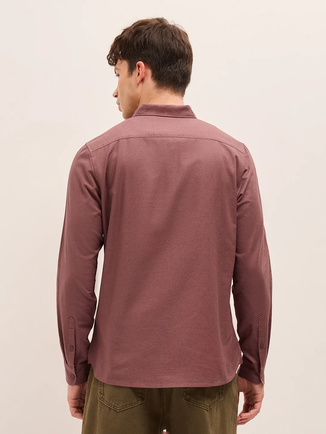 Men Cotton Solid Casual Shirt - Image 2