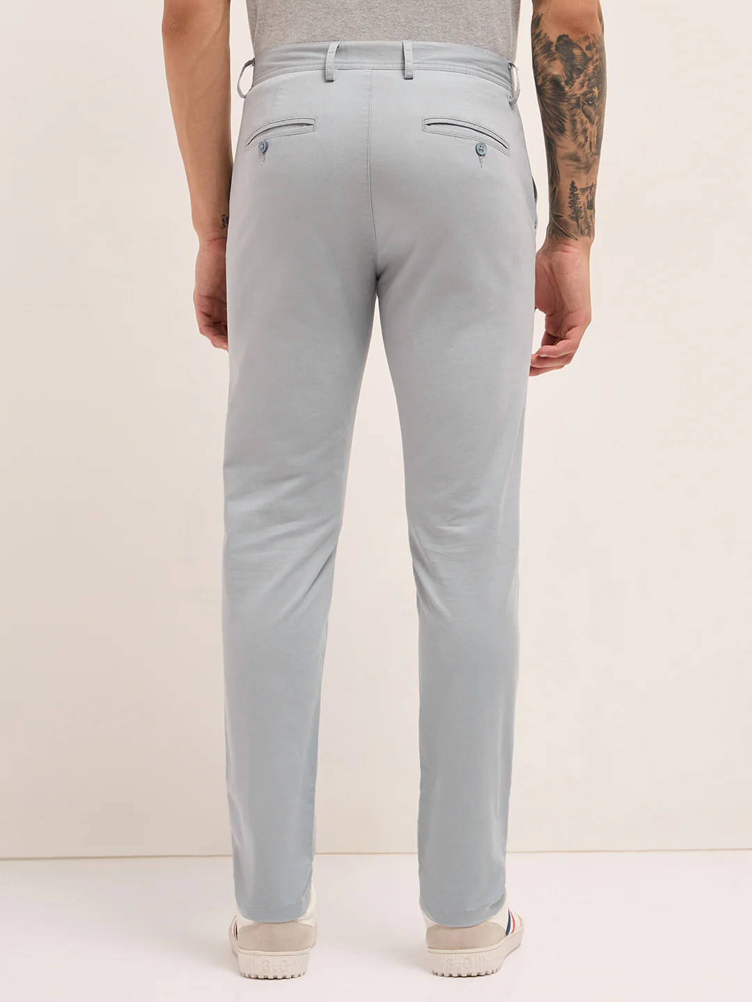 Men Cotton Solid Casual Trouser - Image 2