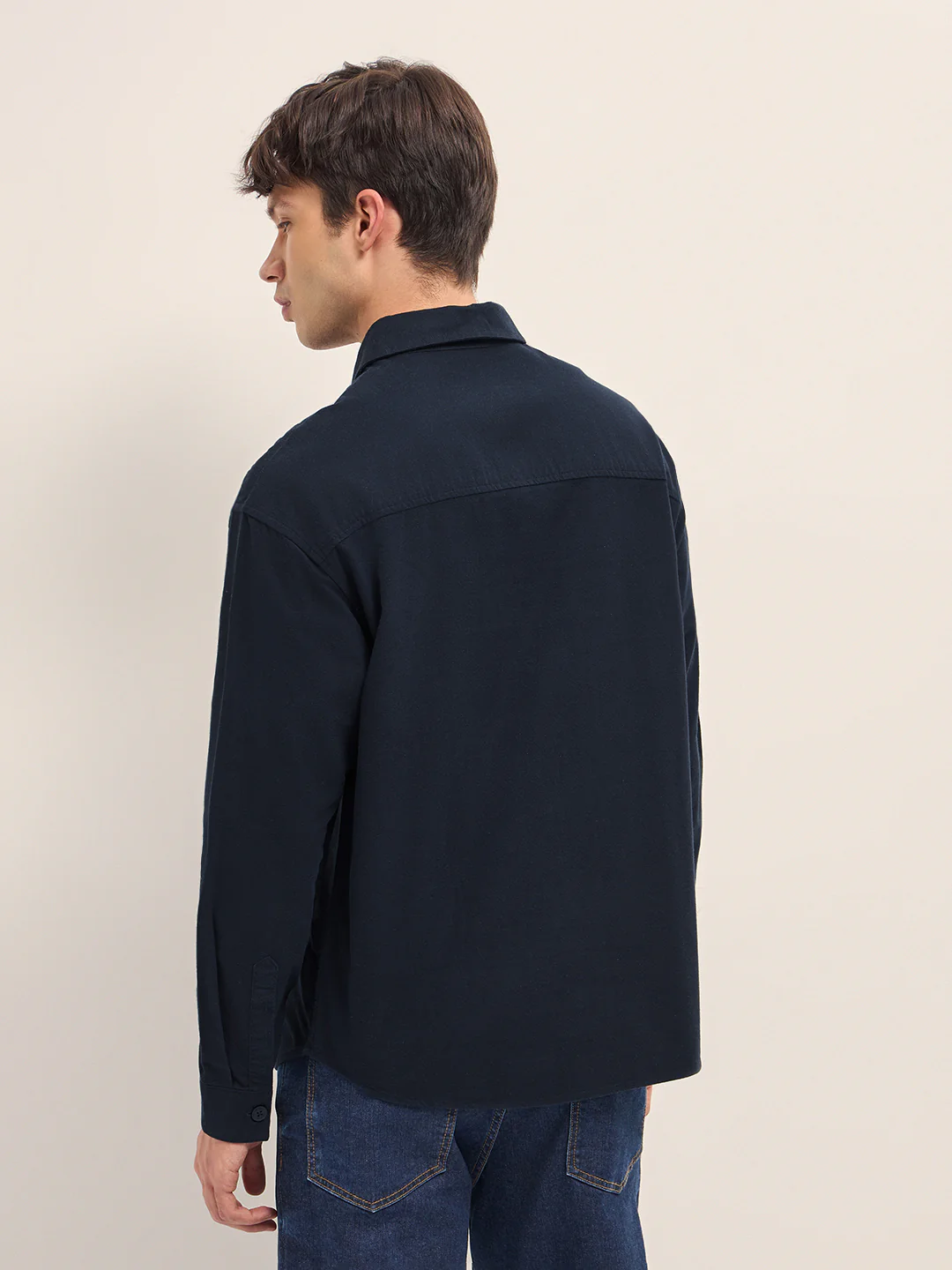 Men Cotton Solid Overshirt - Image 2