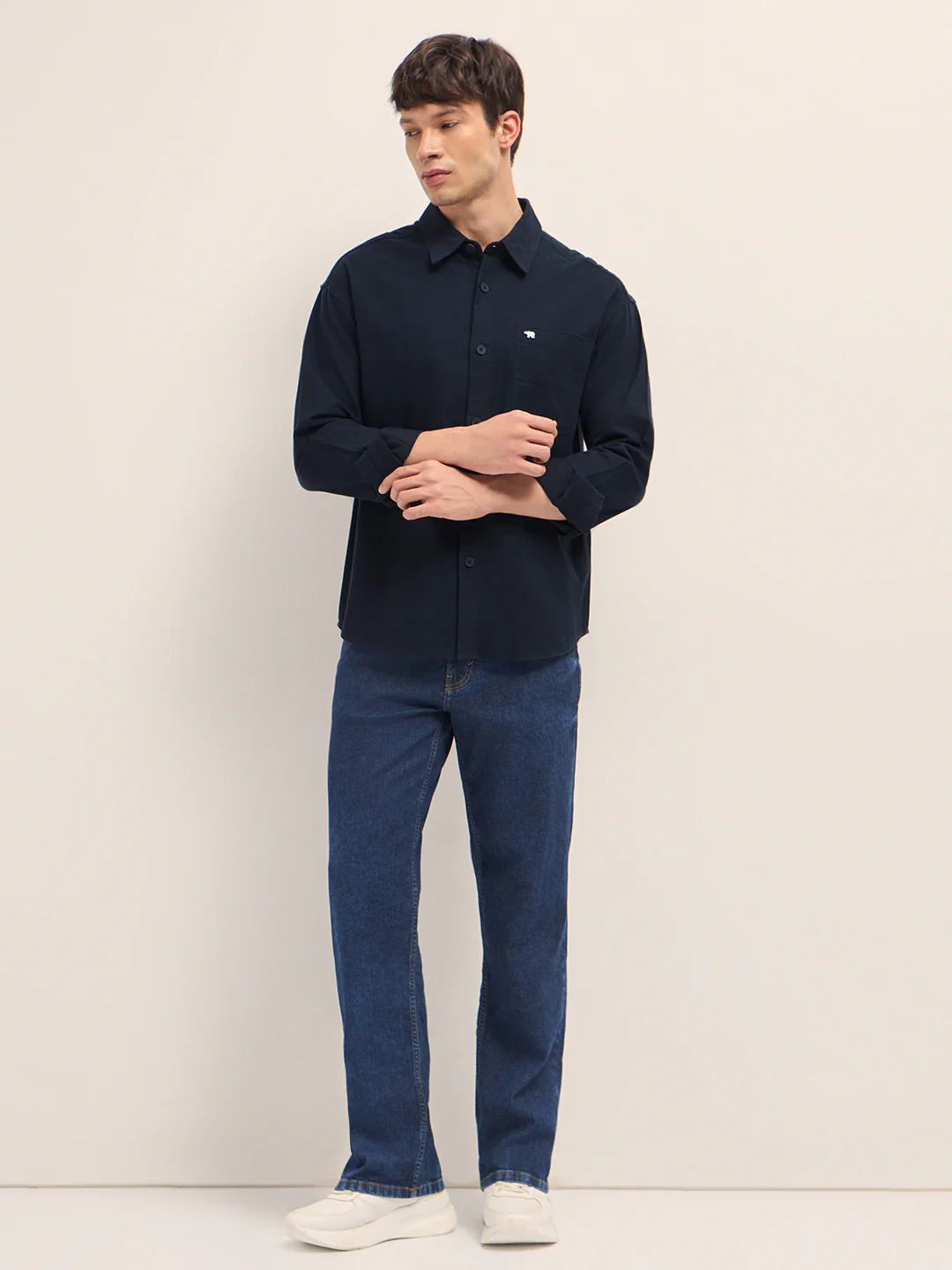 Men Cotton Solid Overshirt - Image 4