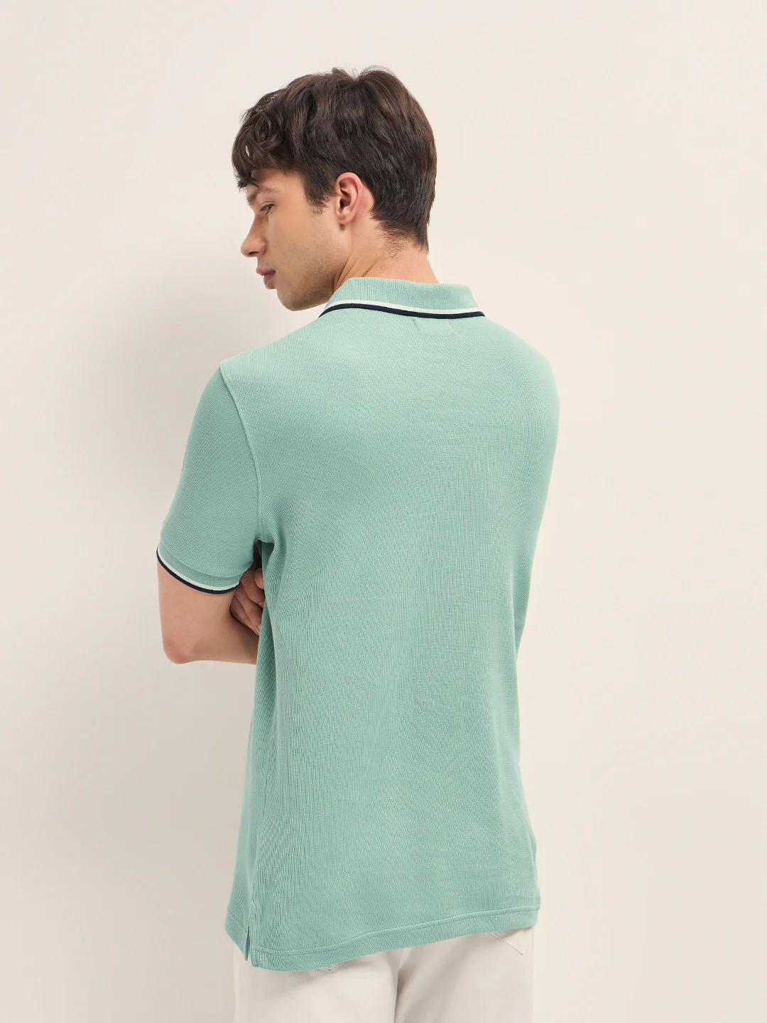 Men Cotton Solid Polo T-Shirt - Image 2