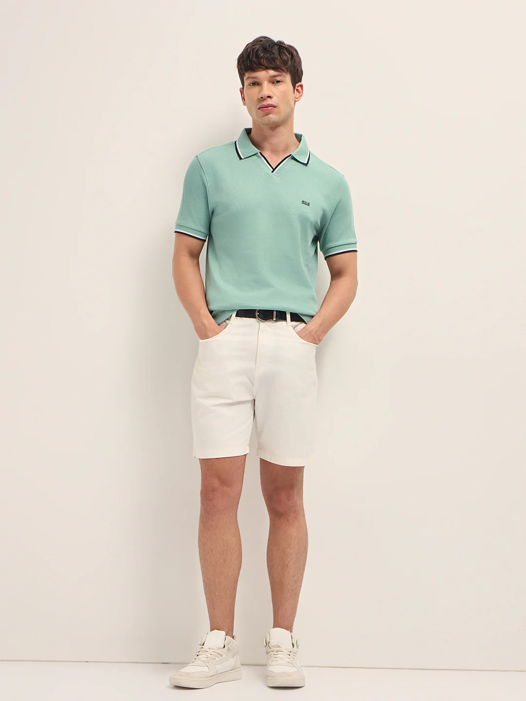 Men Cotton Solid Polo T-Shirt - Image 4
