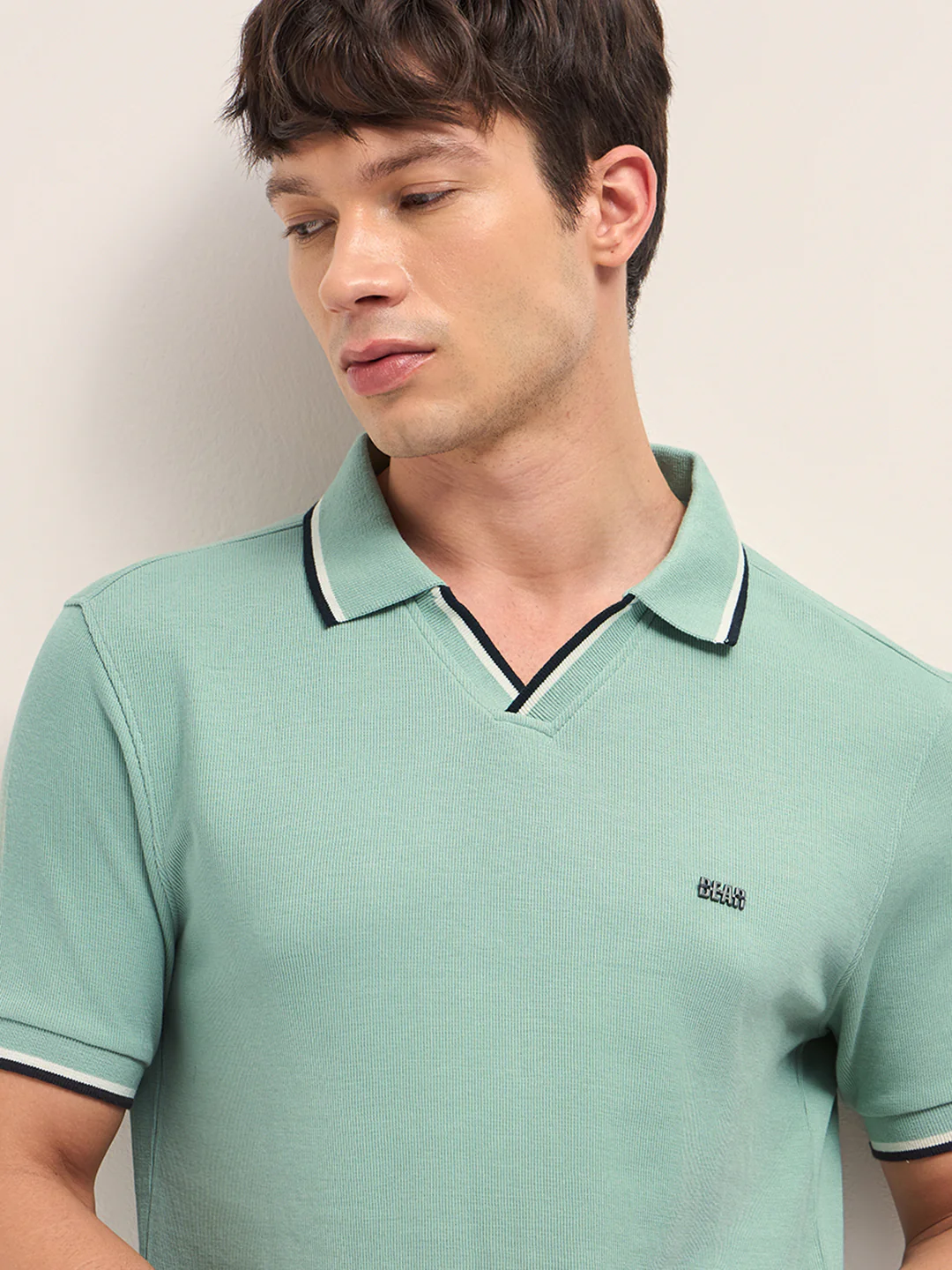 Men Cotton Solid Polo T-Shirt - Image 5