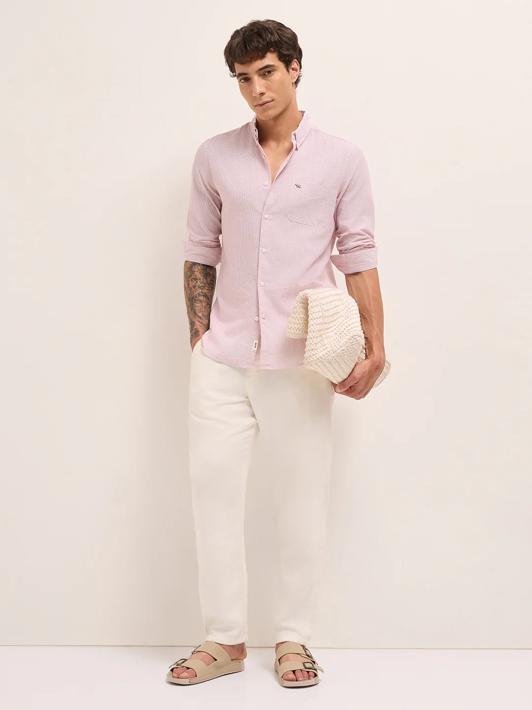 Men Cotton Striped Casual Shirt - Image 4