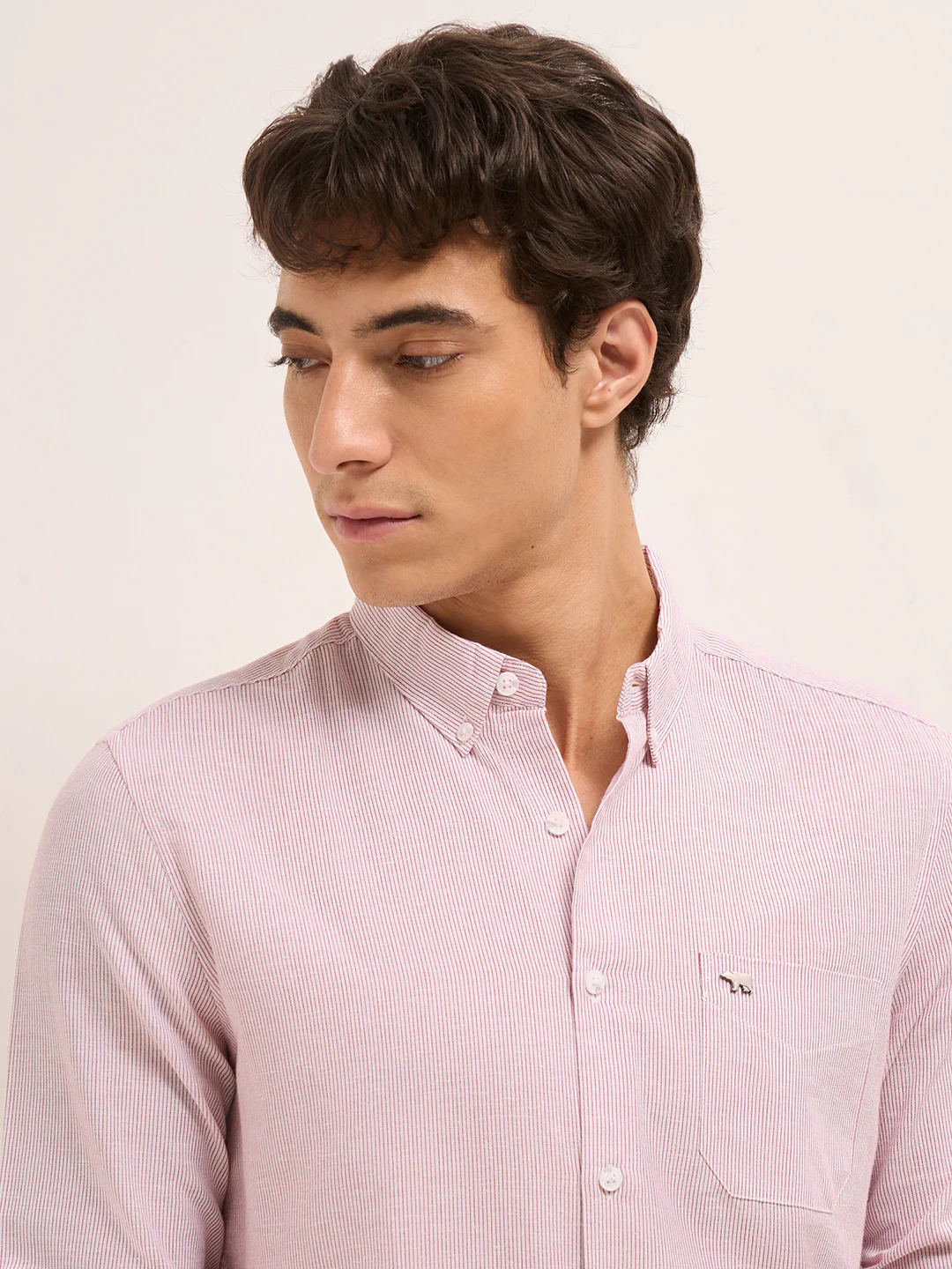 Men Cotton Striped Casual Shirt - Image 5