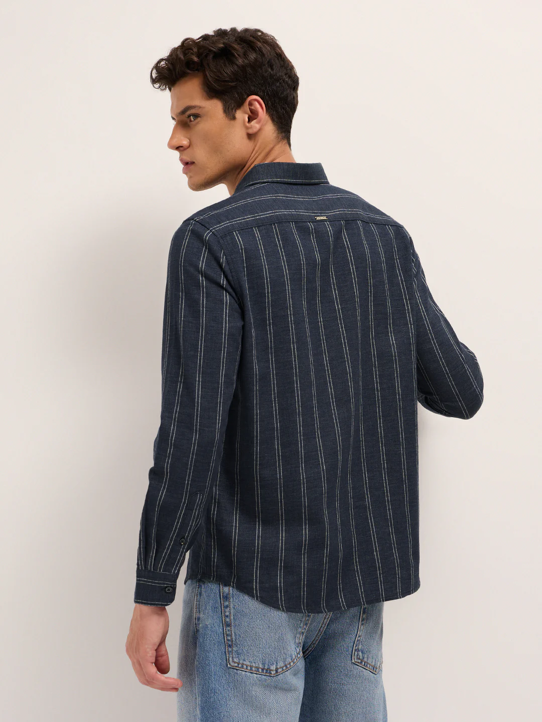 Men Cotton Striped Casual Shirt - Image 2