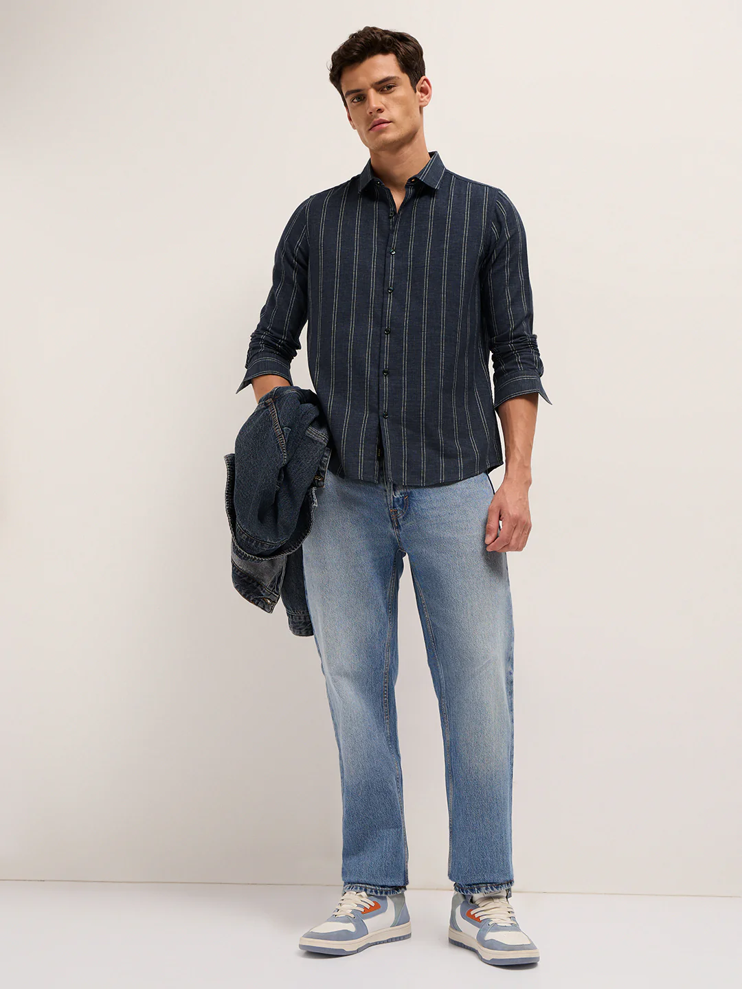 Men Cotton Striped Casual Shirt - Image 4